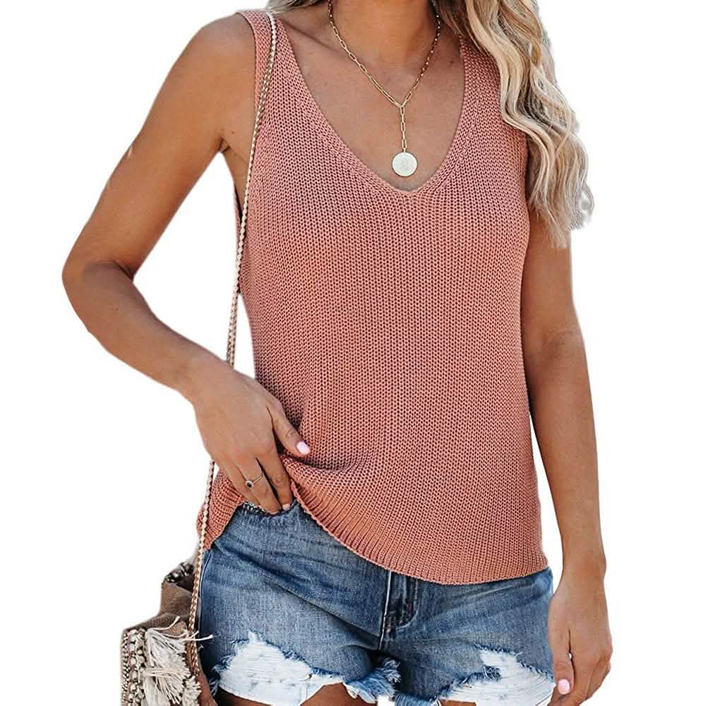 Tutorutor Women's Sleeveless V Neck Sweater DailySale