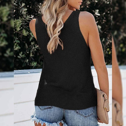 Tutorutor Women's Sleeveless V Neck Sweater DailySale