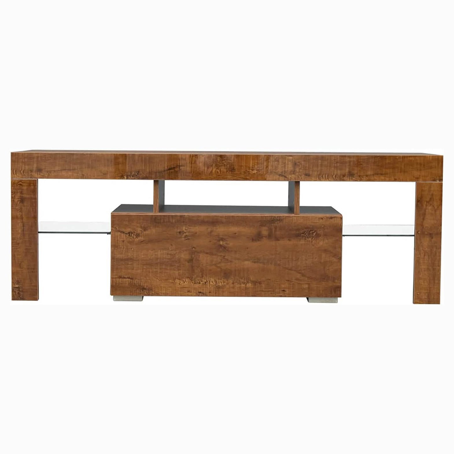 TV Stand with LED Lights Open Shelf Console Storage Table DailySale
