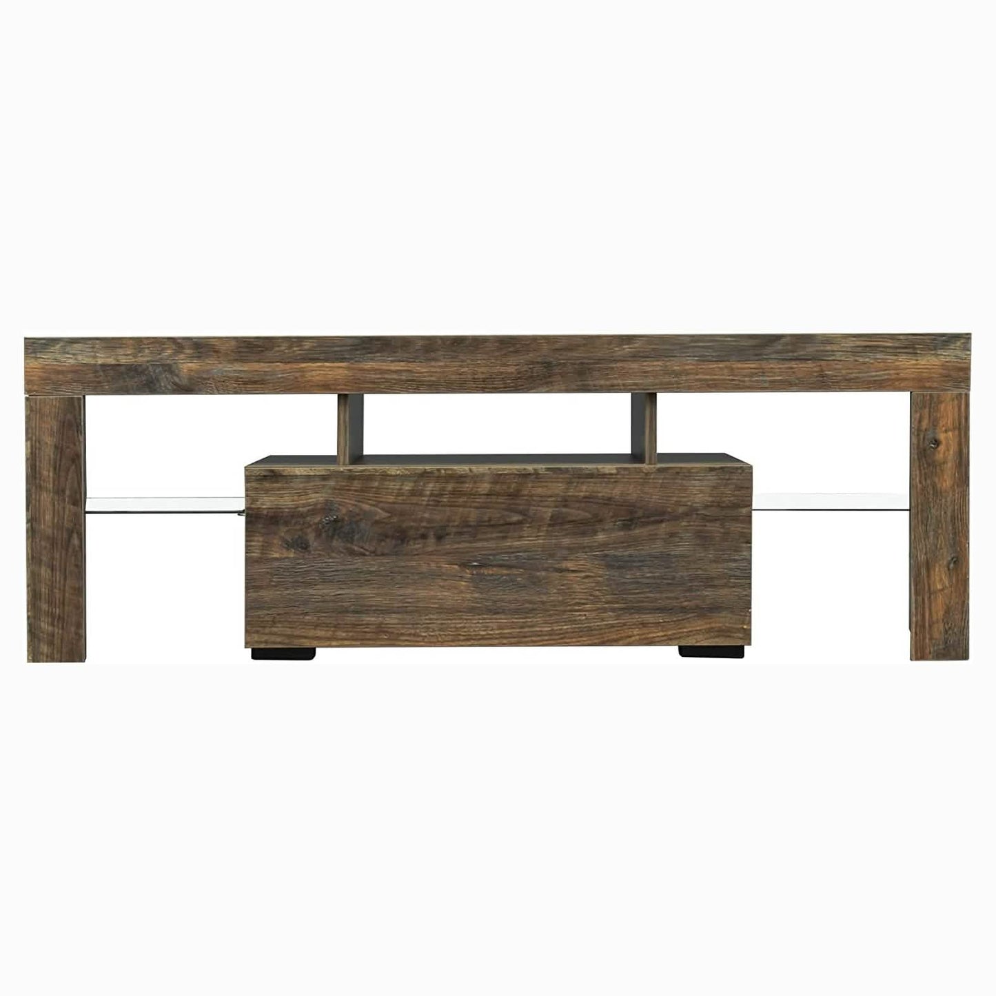 TV Stand with LED Lights Open Shelf Console Storage Table DailySale