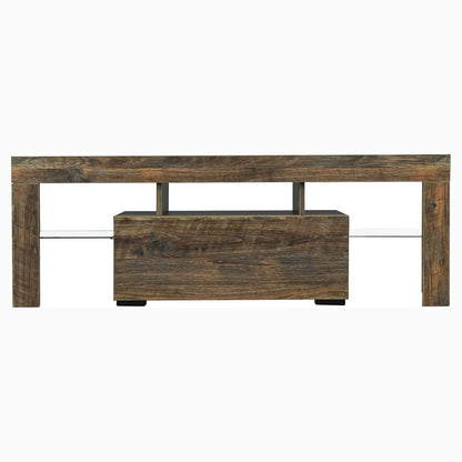 TV Stand with LED Lights Open Shelf Console Storage Table DailySale
