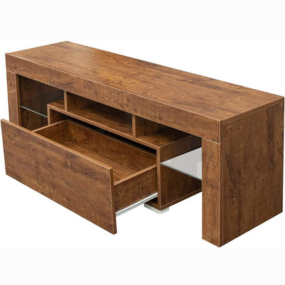 TV Stand with LED Lights Open Shelf Console Storage Table DailySale