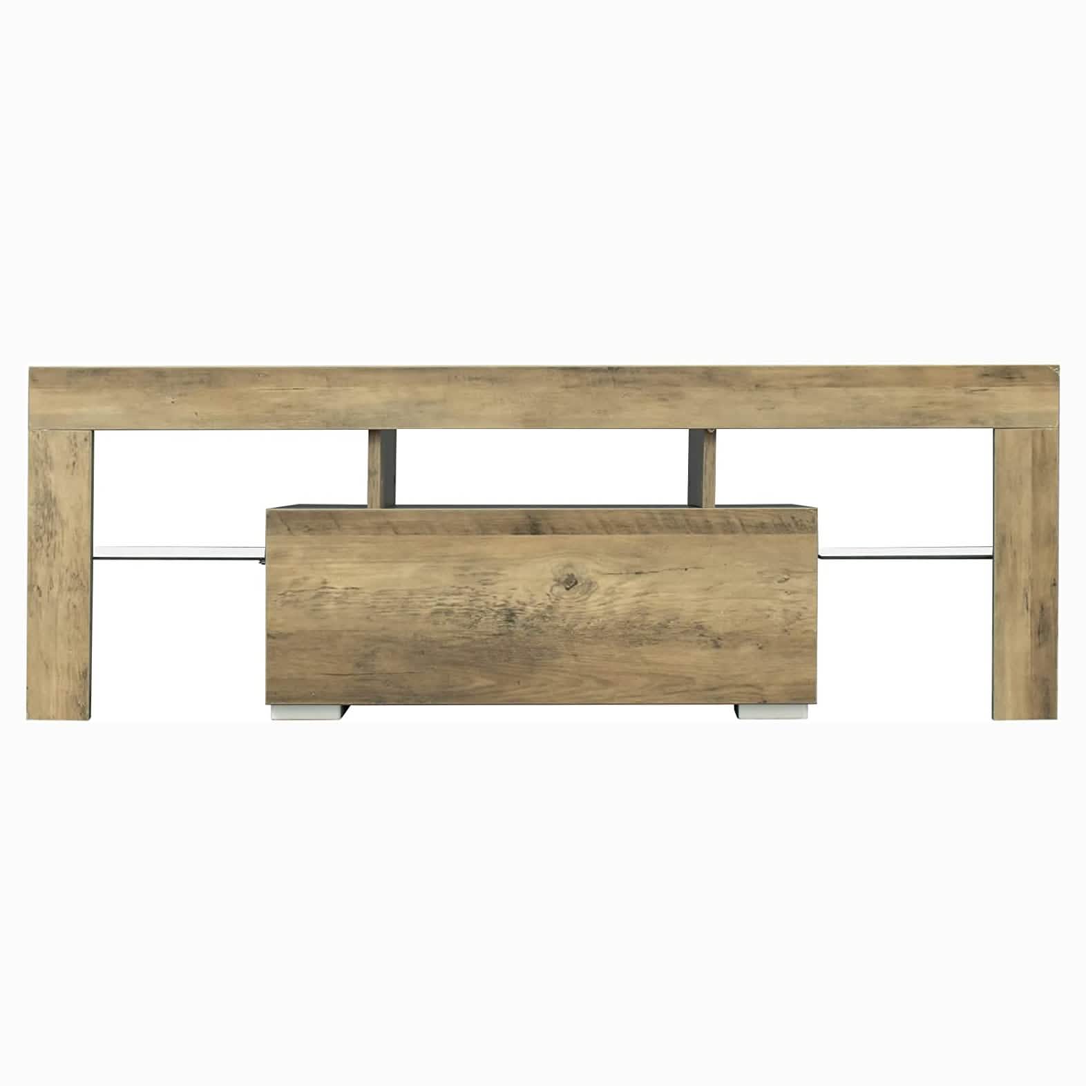 TV Stand with LED Lights Open Shelf Console Storage Table DailySale