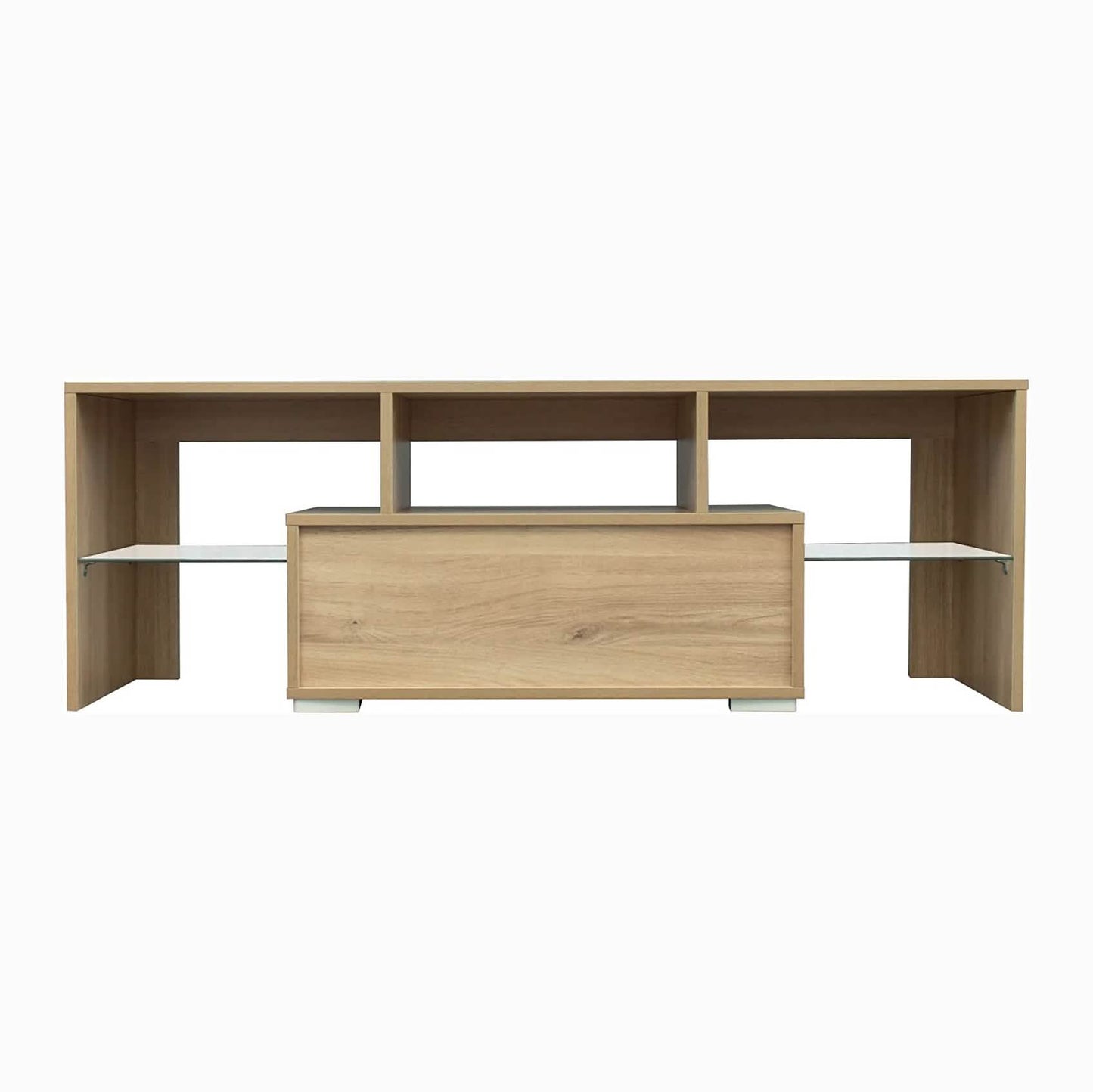 TV Stand with LED Lights Open Shelf Console Storage Table DailySale