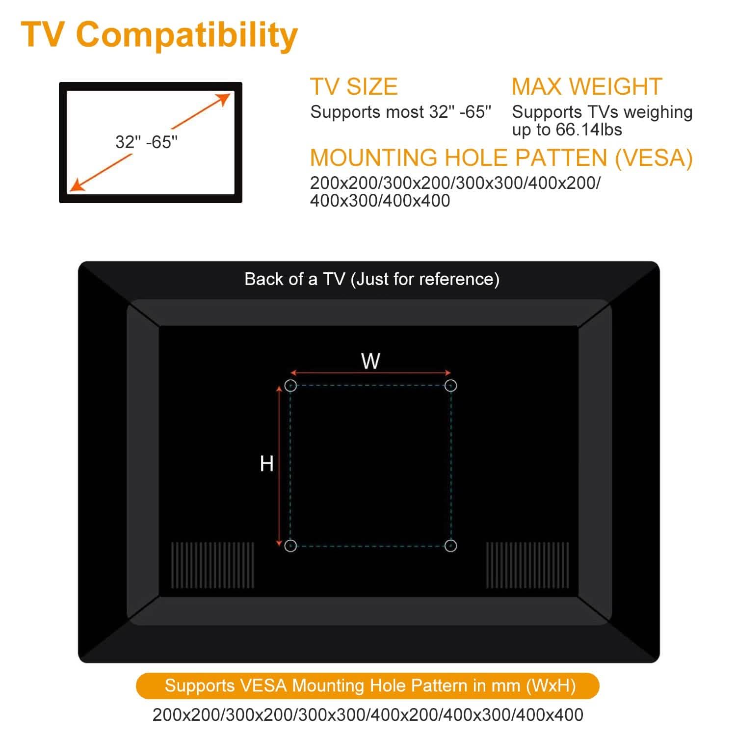 TV Wall Mount Bracket Support 32-65 inch Flat TV DailySale