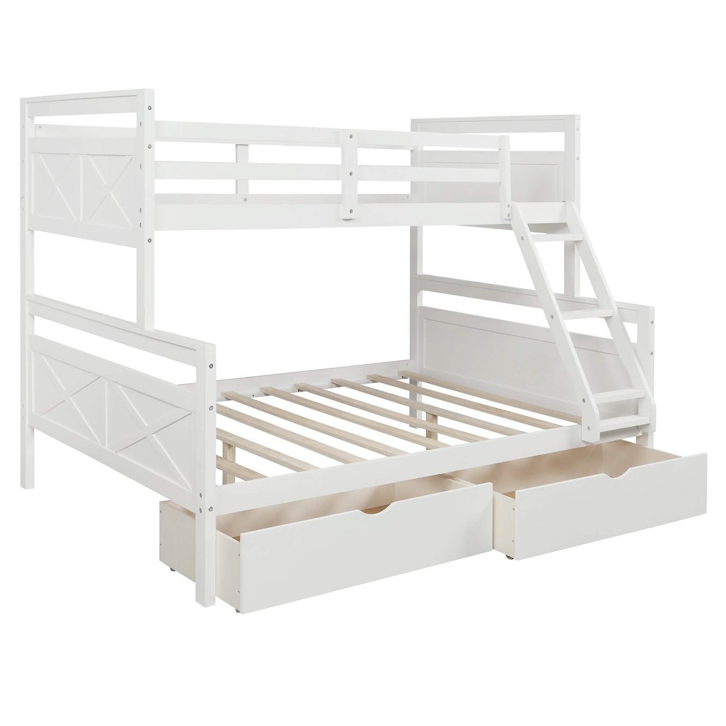 Twin over Full Bunk Bed with 2 Storage Drawers DailySale