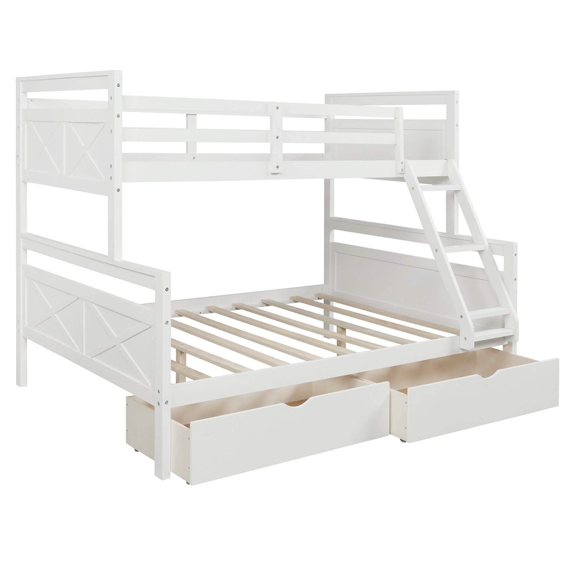 Twin over Full Bunk Bed with 2 Storage Drawers DailySale