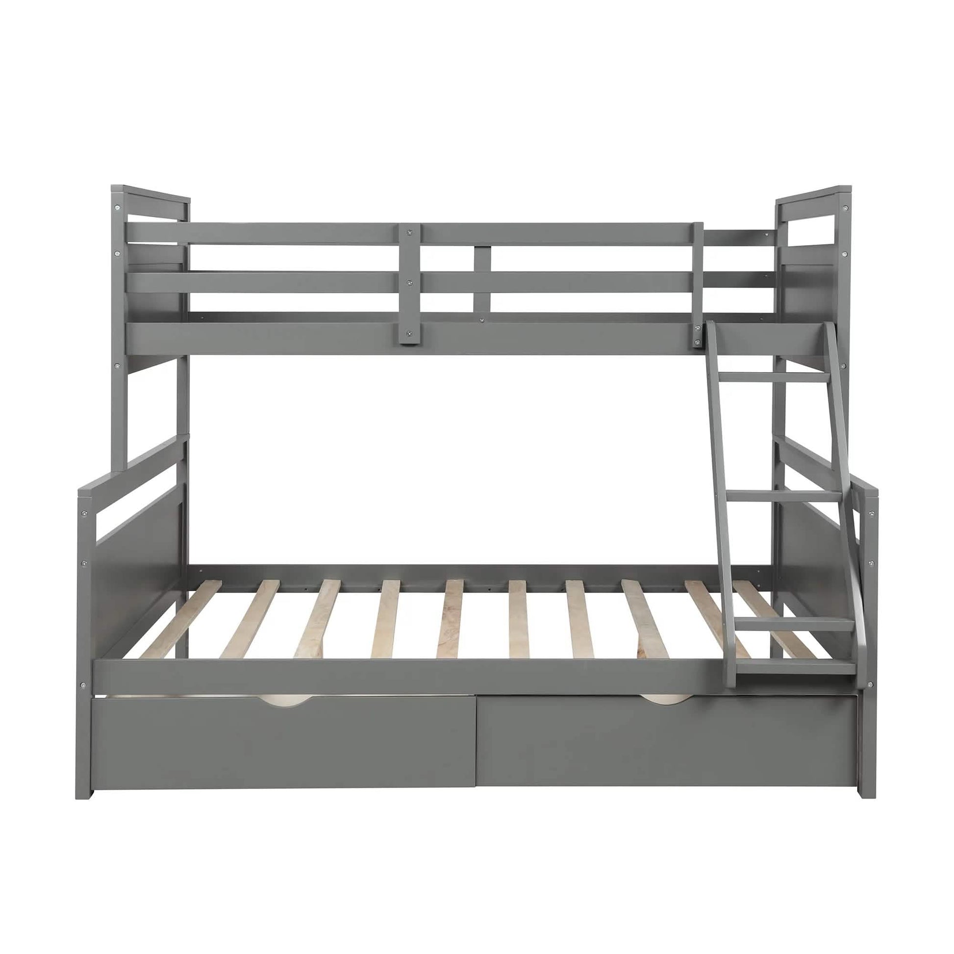 Twin over Full Bunk Bed with 2 Storage Drawers DailySale