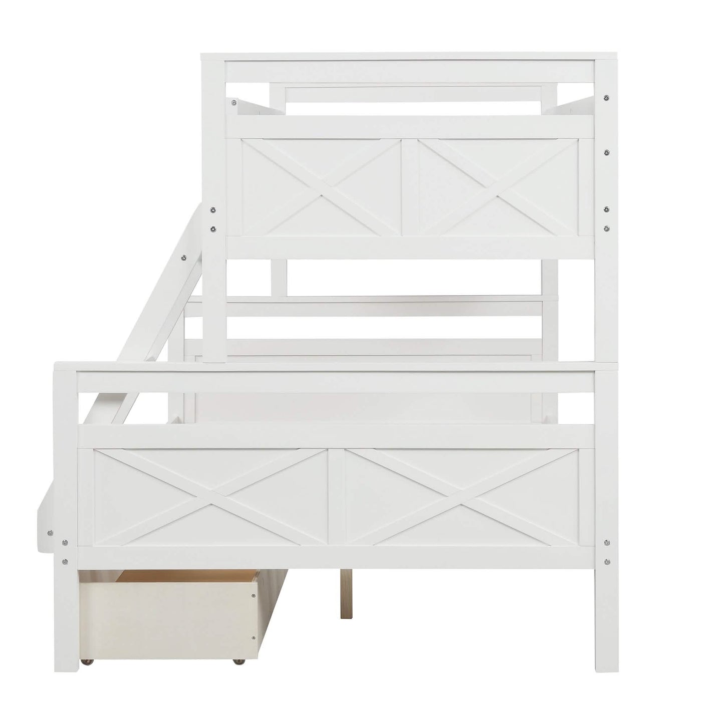 Twin over Full Bunk Bed with 2 Storage Drawers DailySale