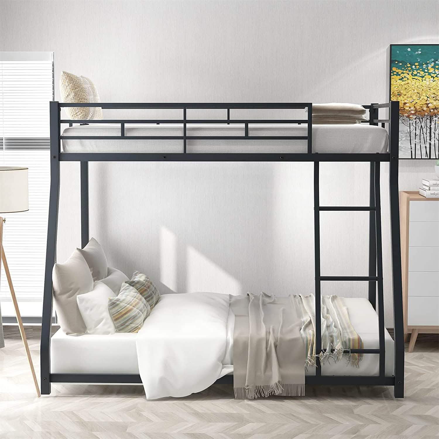 Twin Over Full Low Bunk Bed with Ladder DailySale