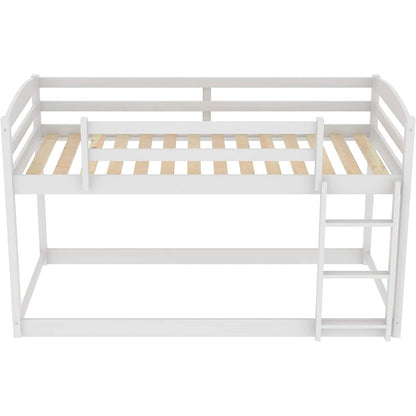 Twin Over Twin Floor Bunk Bed with Ladder DailySale