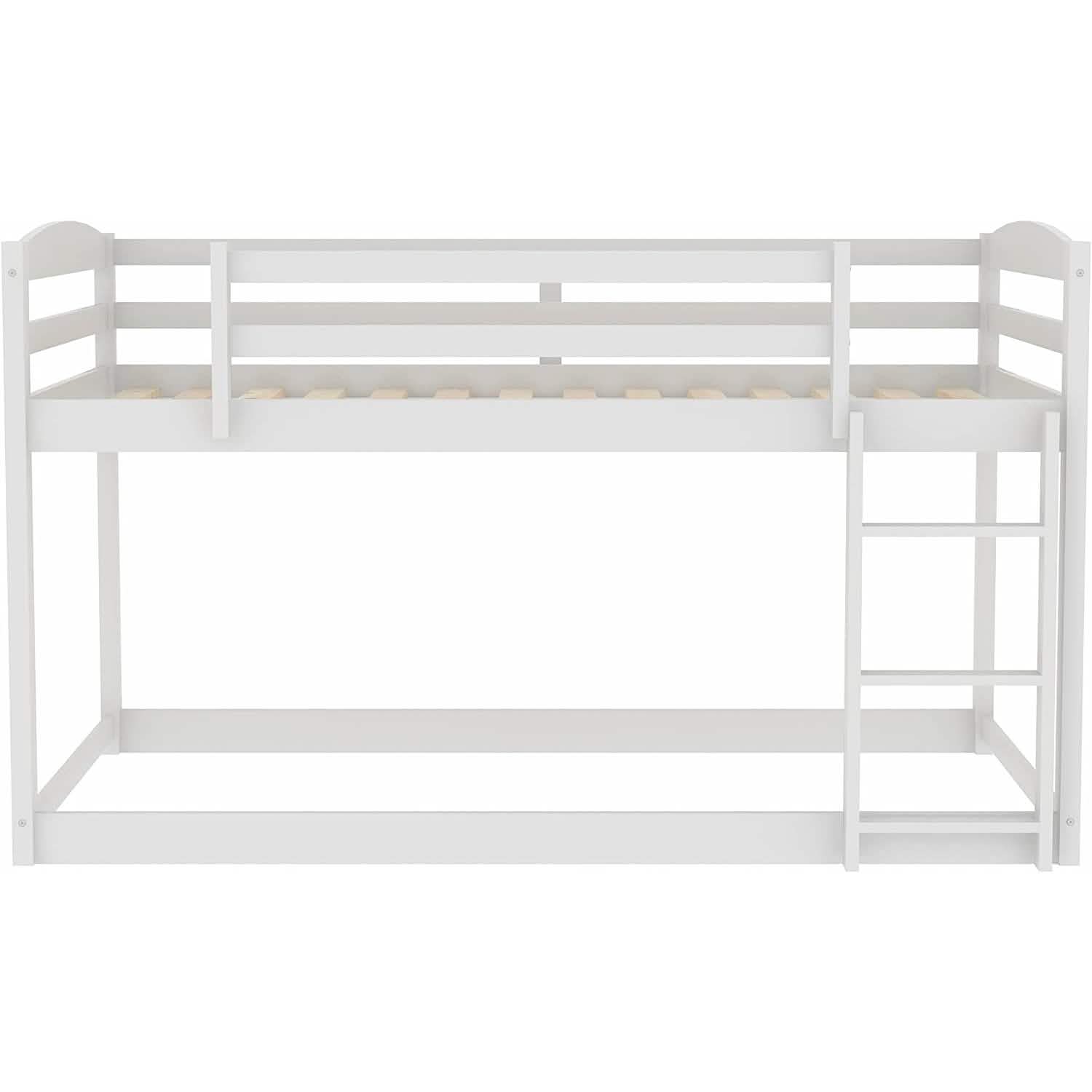 Twin Over Twin Floor Bunk Bed with Ladder DailySale