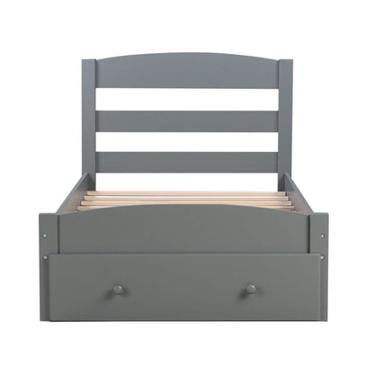 Twin Platform Bed Frame with Storage Drawer Headboard DailySale