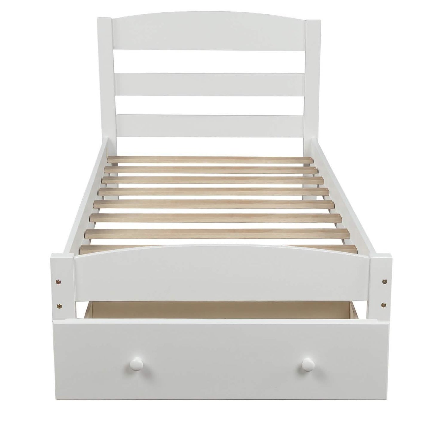 Twin Platform Bed Frame with Storage Drawer Headboard DailySale