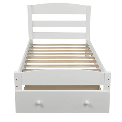 Twin Platform Bed Frame with Storage Drawer Headboard DailySale