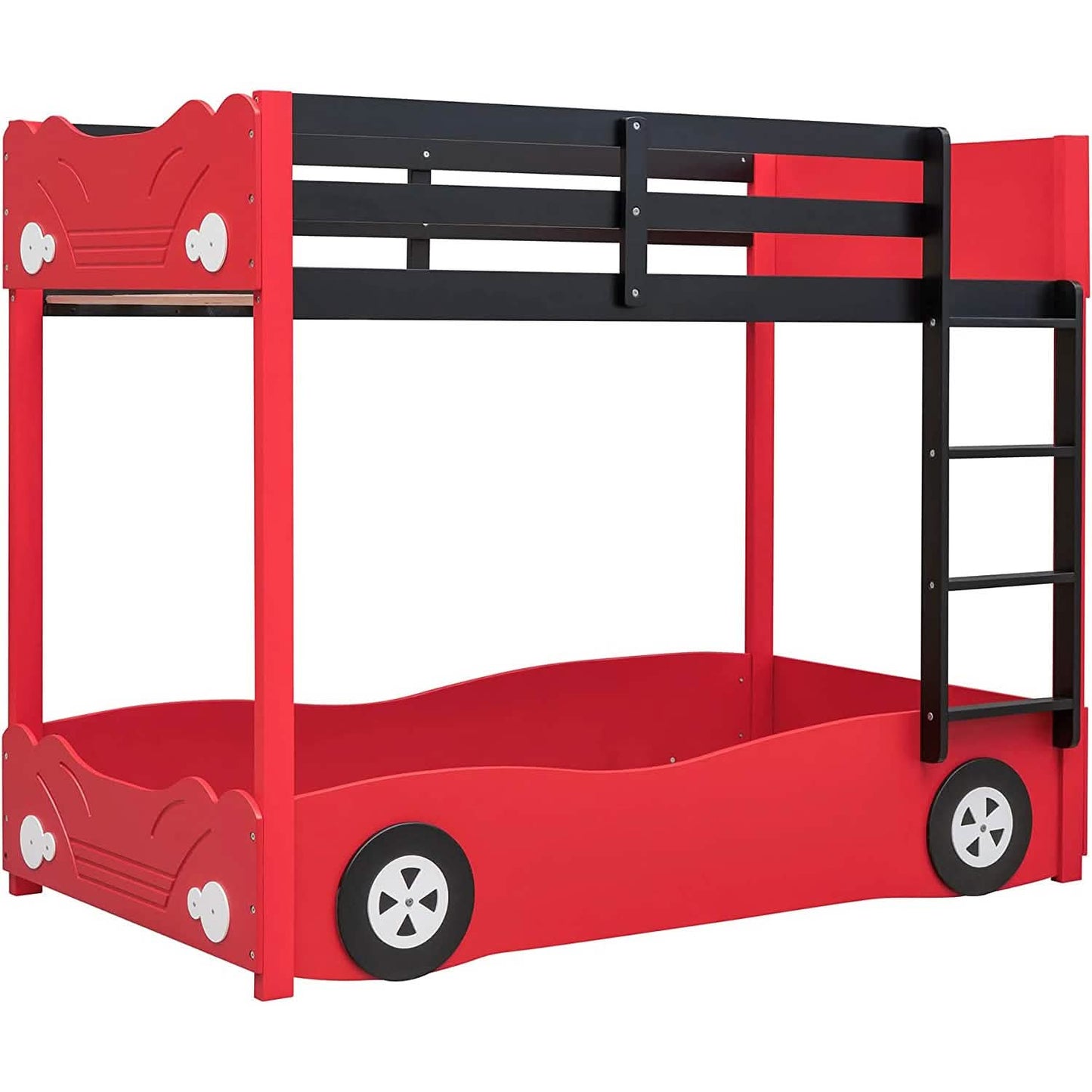 Twin Size Car-Shaped Bunk Bed with Wheels DailySale