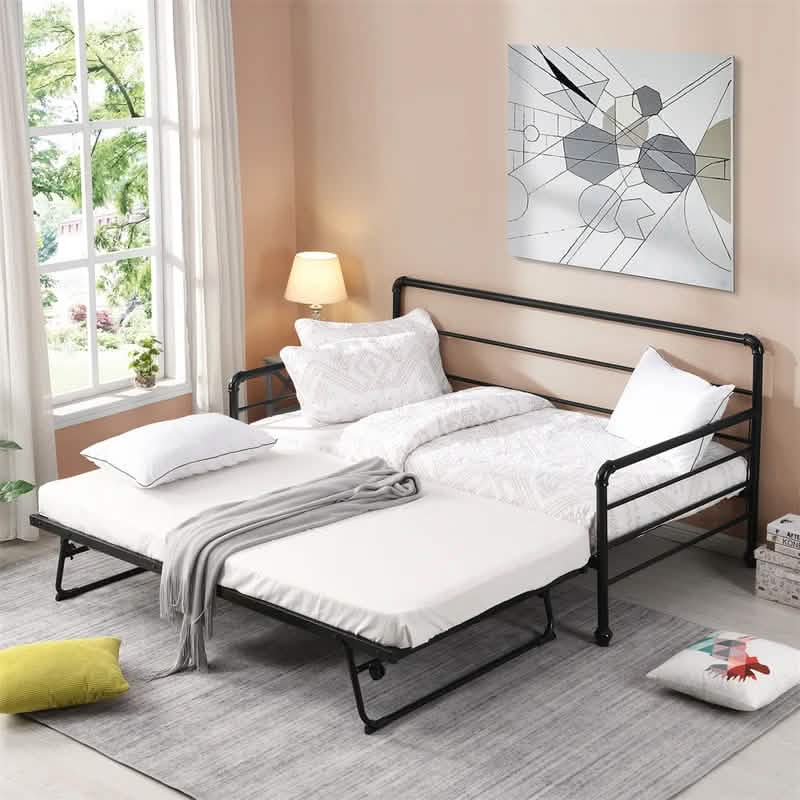 Twin Size Daybed with Adjustable Trundle DailySale