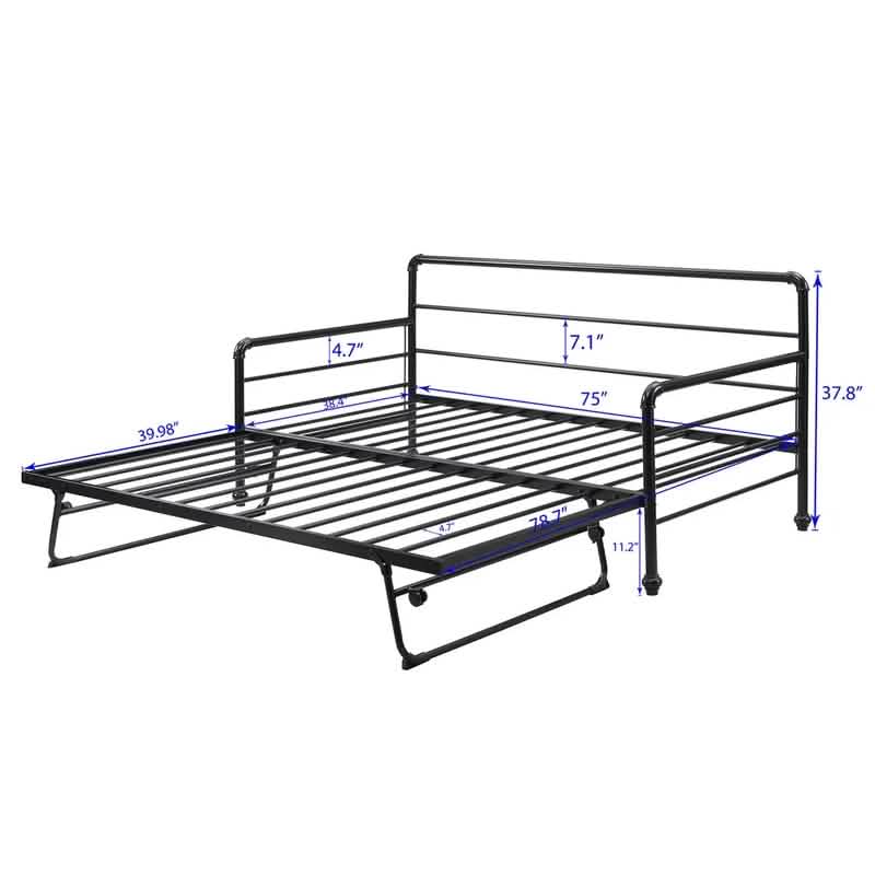Twin Size Daybed with Adjustable Trundle DailySale