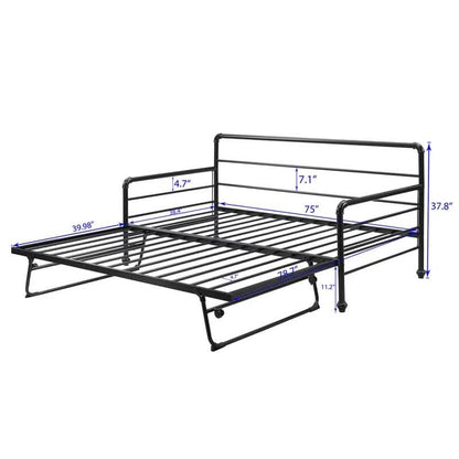 Twin Size Daybed with Adjustable Trundle DailySale