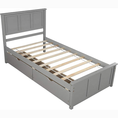 Twin Size Platform Bed with Two Drawers DailySale