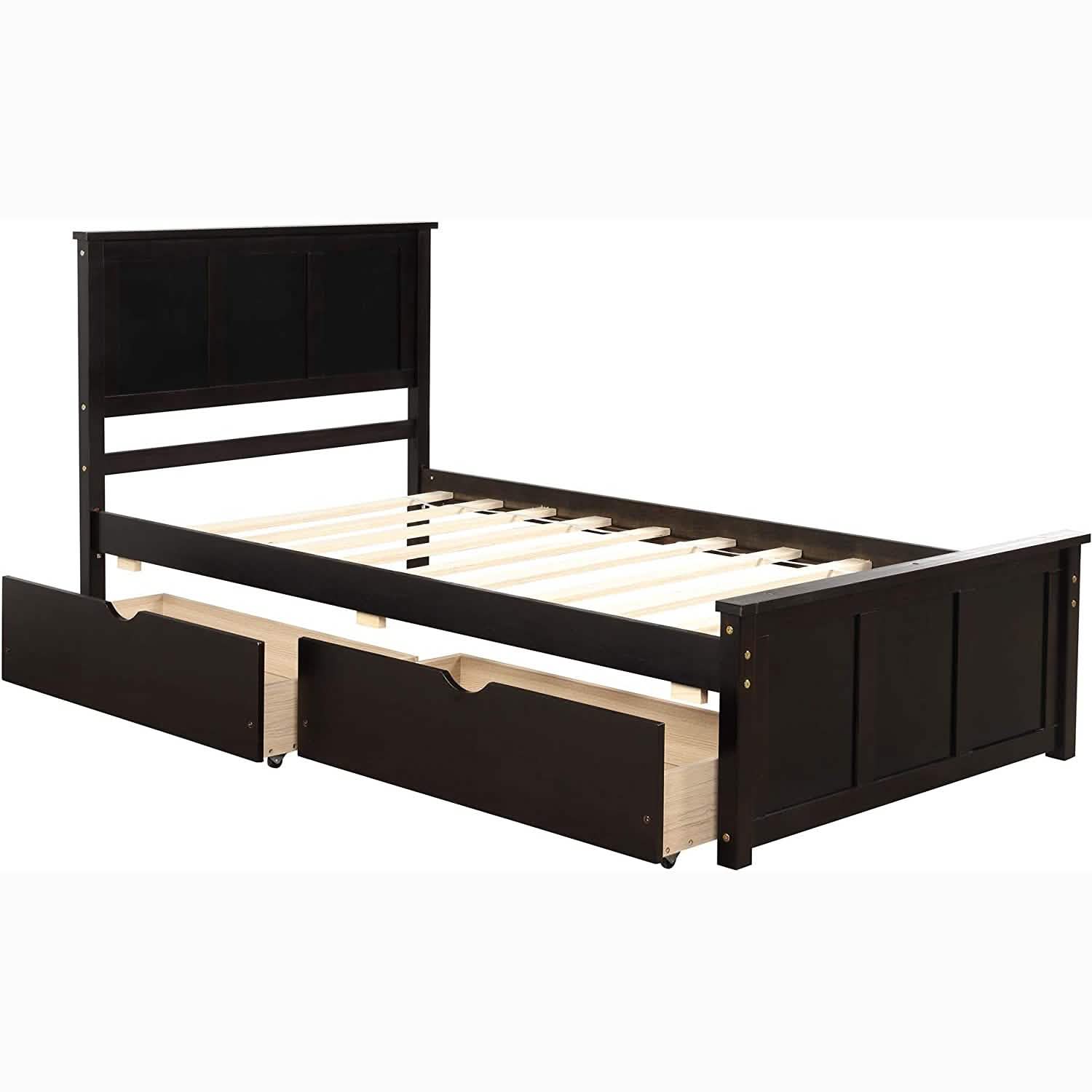 Twin Size Platform Bed with Two Drawers DailySale