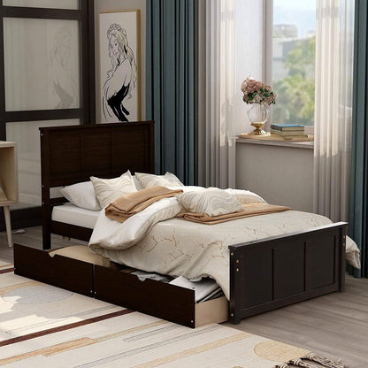 Twin Size Platform Bed with Two Drawers DailySale