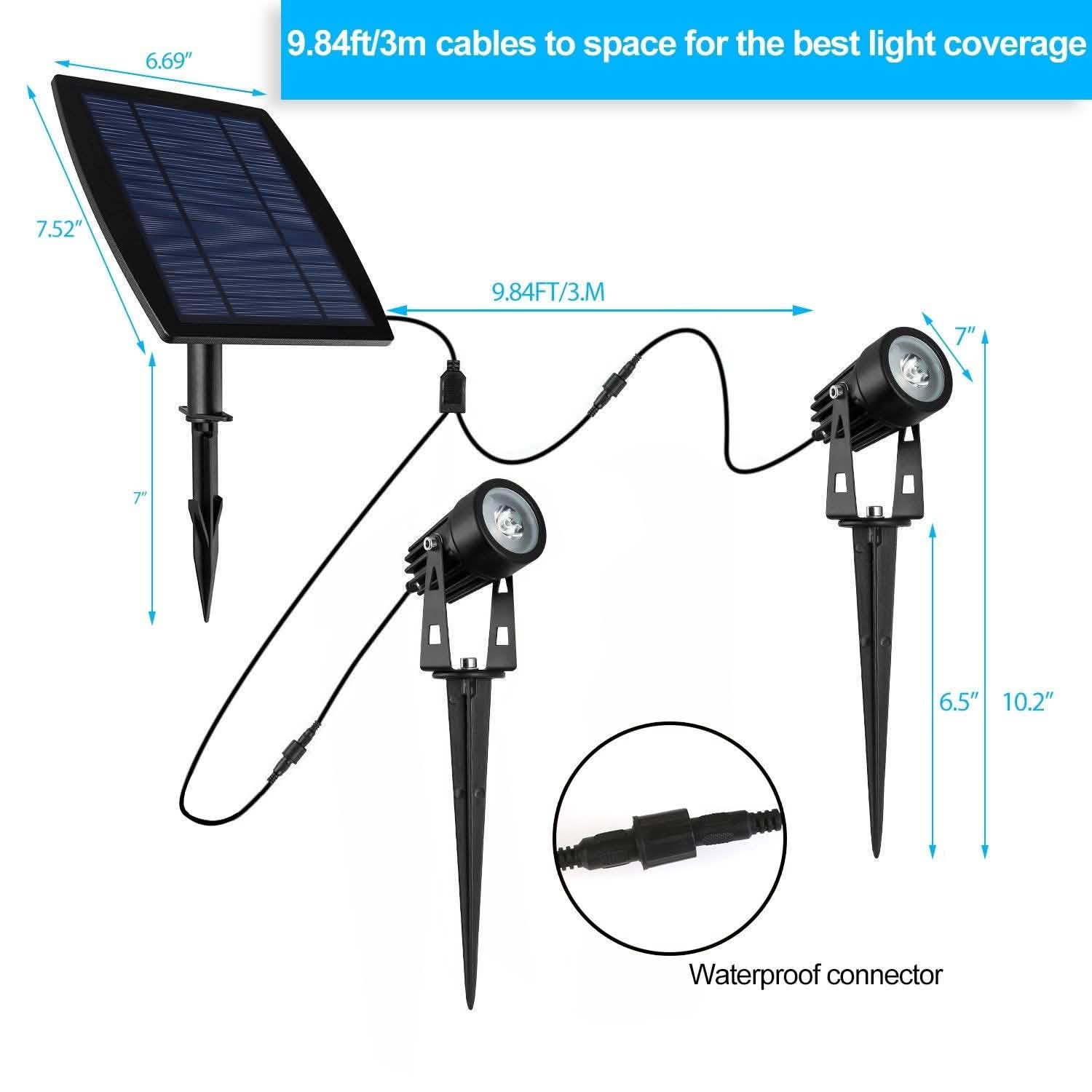 Twin Solar Spotlight Outdoor Light DailySale