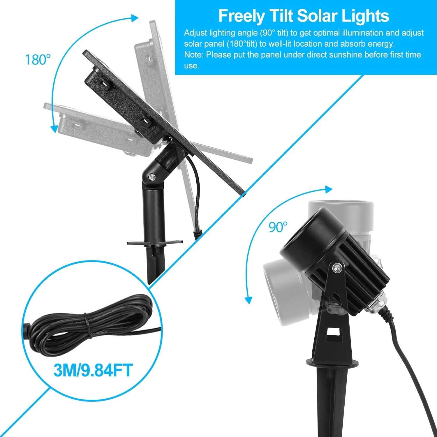 Twin Solar Spotlight Outdoor Light DailySale