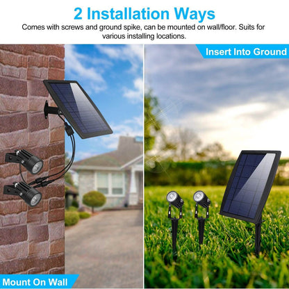 Twin Solar Spotlight Outdoor Light DailySale