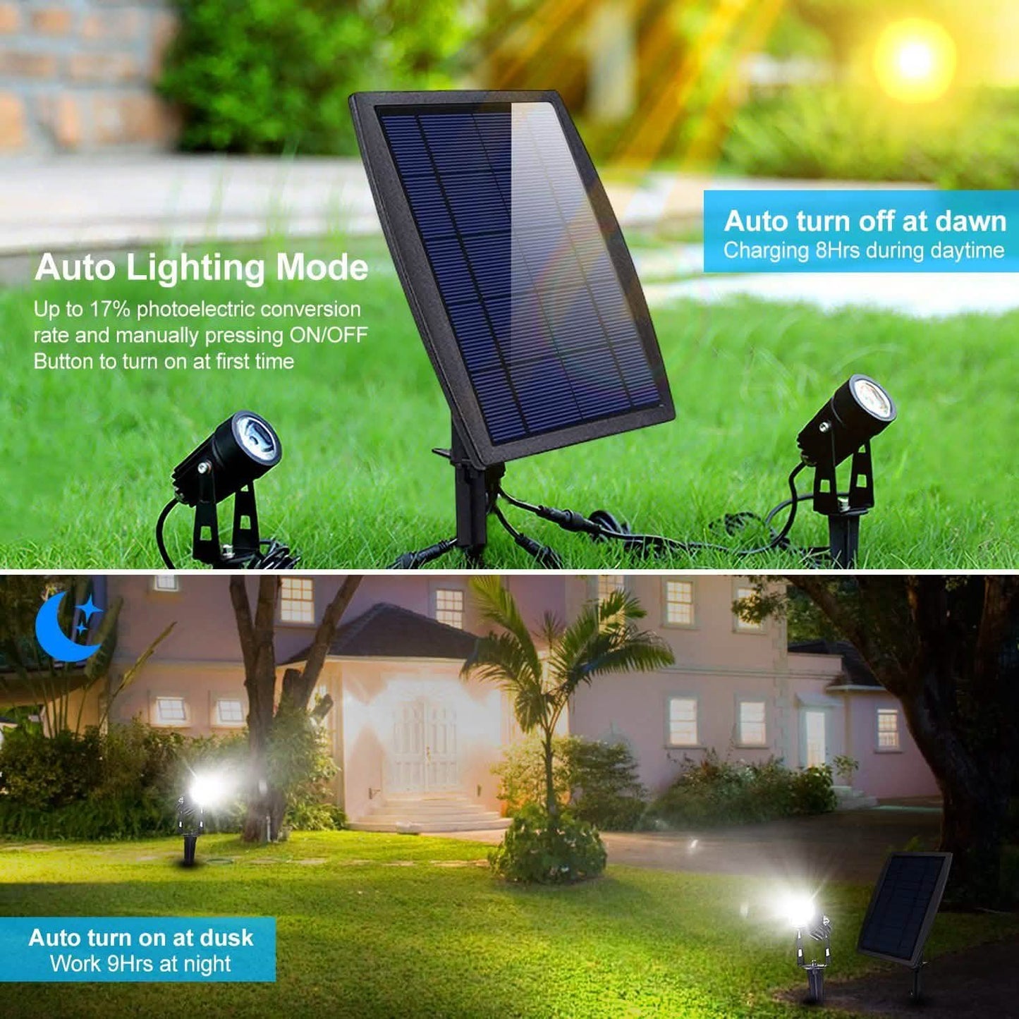 Twin Solar Spotlight Outdoor Light DailySale