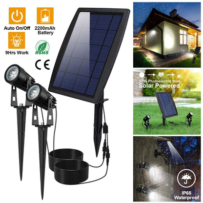 Twin Solar Spotlight Outdoor Light DailySale