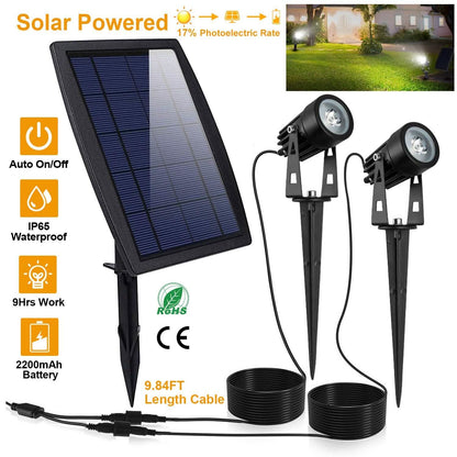 Twin Solar Spotlight Outdoor Light DailySale