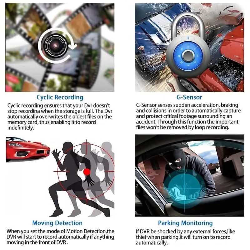 Two-Lens HD Night Vision Driving Recorder with Suction Cup Installation + 32G Card DailySale