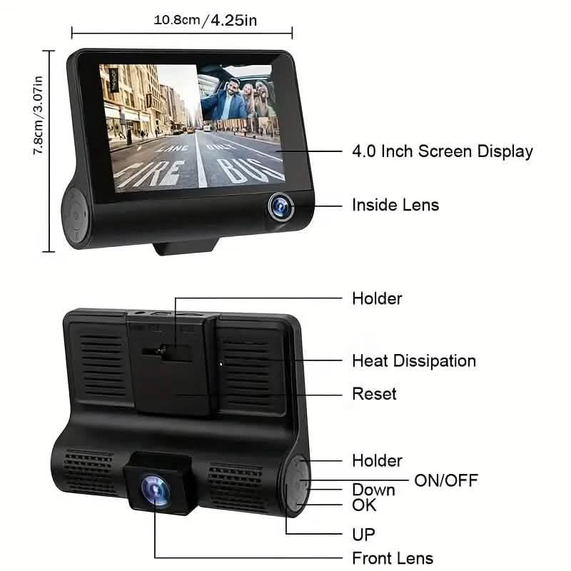 Two-Lens HD Night Vision Driving Recorder with Suction Cup Installation + 32G Card DailySale