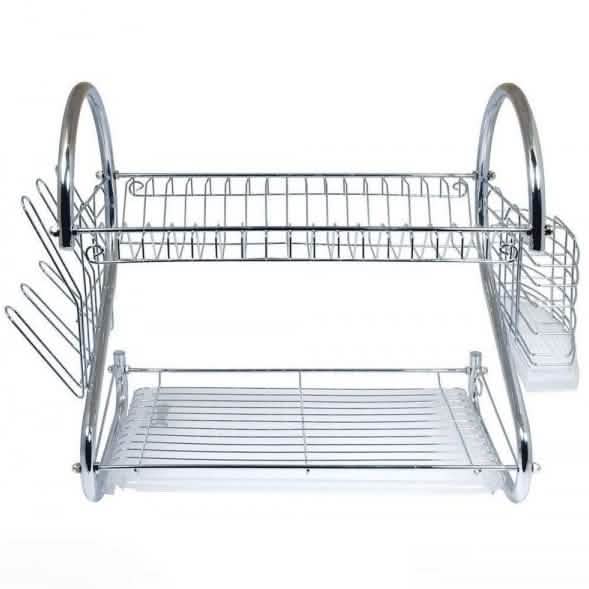 Two-Tier Stainless-Steel Dish Rack - 16" Rack DailySale