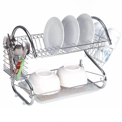 Two-Tier Stainless-Steel Dish Rack - 16" Rack DailySale
