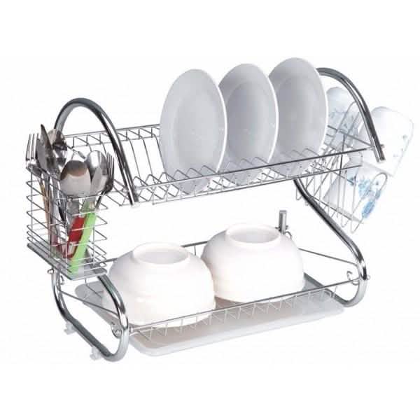 Two-Tier Stainless-Steel Dish Rack - Assorted Sizes DailySale