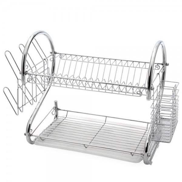 Two-Tier Stainless-Steel Dish Rack - Assorted Sizes DailySale