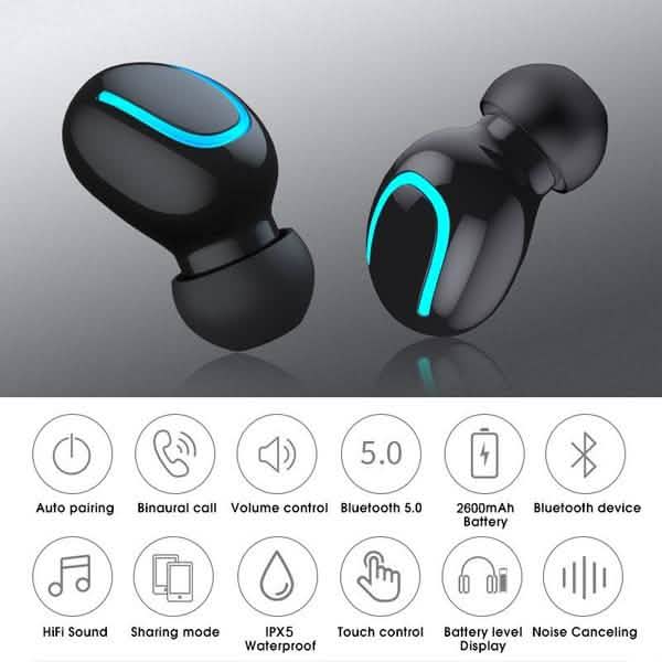 TWS Bluetooth 5.0 Sports Stereo Touch Control In-Ear Earphones with Charging Case DailySale