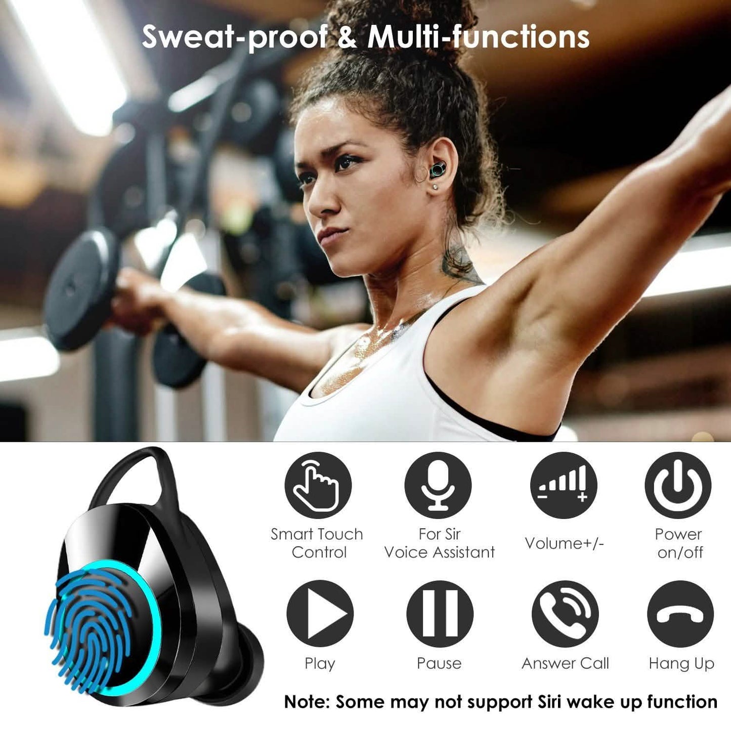 TWS Wireless 5.0 Earbuds Touch In-Ear Stereo Headsets DailySale