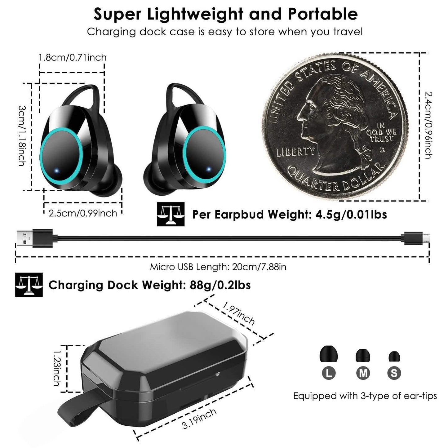 TWS Wireless 5.0 Earbuds Touch In-Ear Stereo Headsets DailySale