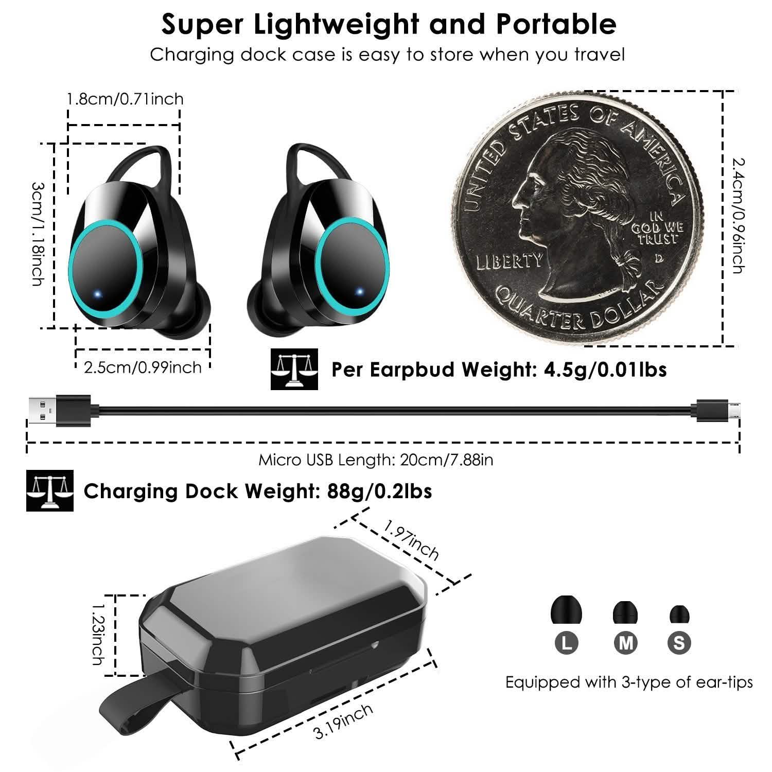 TWS Wireless 5.0 Earbuds Touch In-Ear Stereo Headsets DailySale