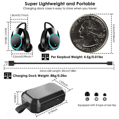TWS Wireless 5.0 Earbuds Touch In-Ear Stereo Headsets DailySale