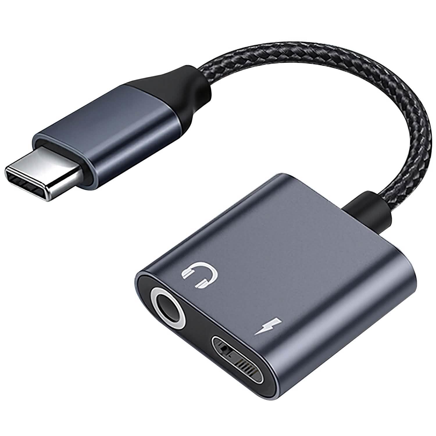 Type C to 3.5mm Headphone Charger Adapter USB C to Aux Audio Jack DailySale