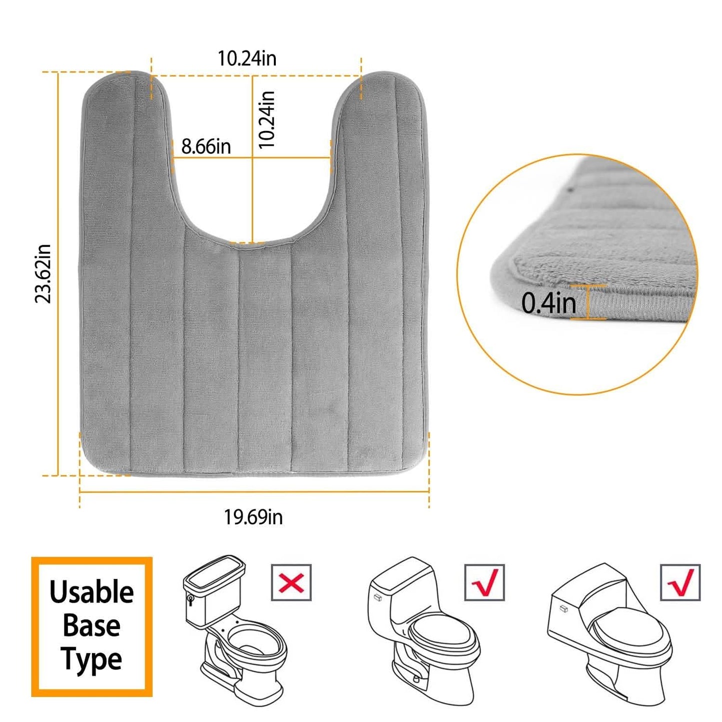 U Shaped Non-slip Toilet Mat DailySale