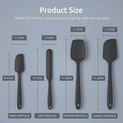 U-Taste Silicone Spatula Set with 480 Degrees Fahrenheit Heat Resistant DailySale