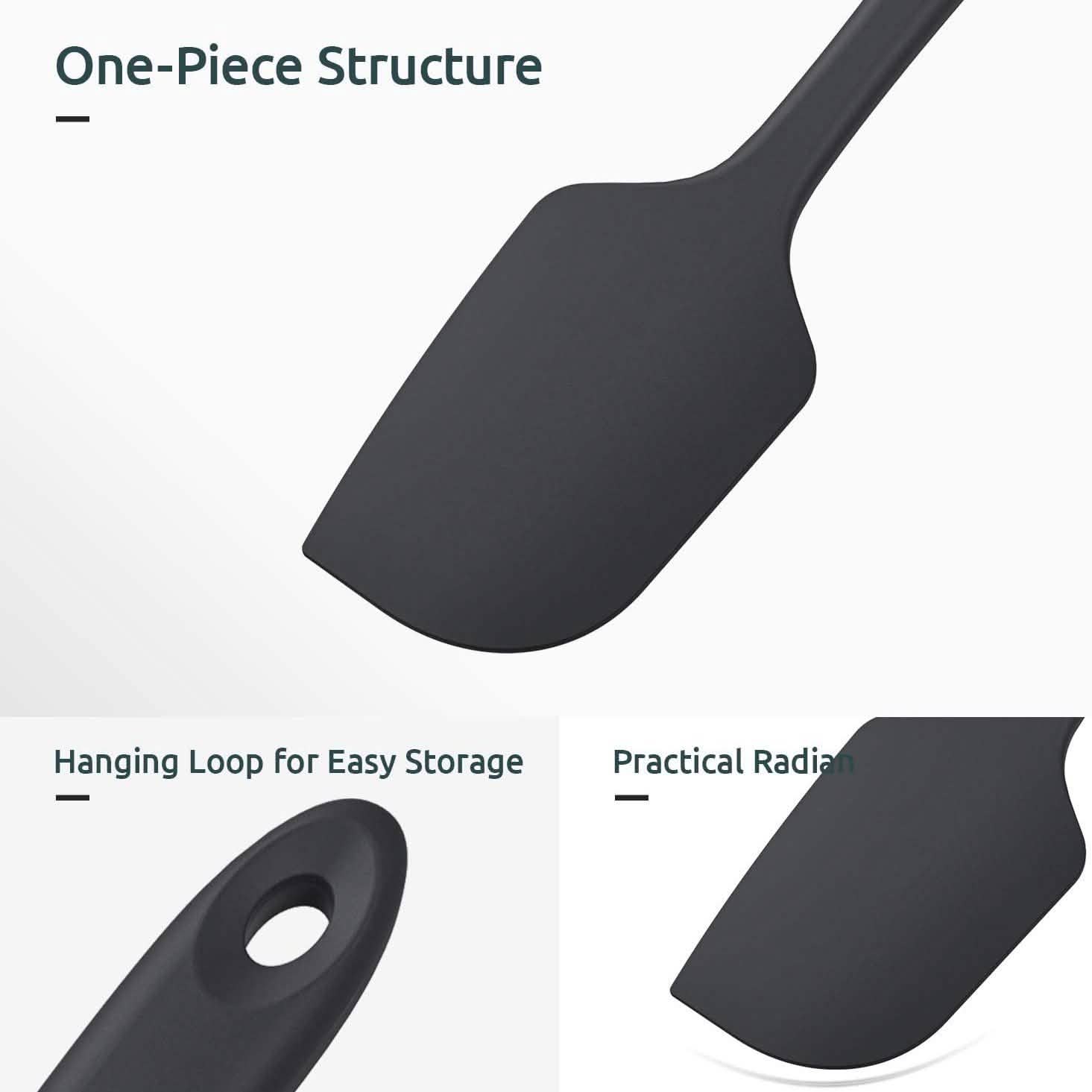 U-Taste Silicone Spatula Set with 480 Degrees Fahrenheit Heat Resistant DailySale