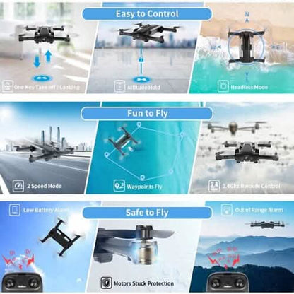 UDIRC Foldable RC Drone FPV WiFi Quadcopter w/ 720P HD Camera & 2 Batteries U73 DailySale