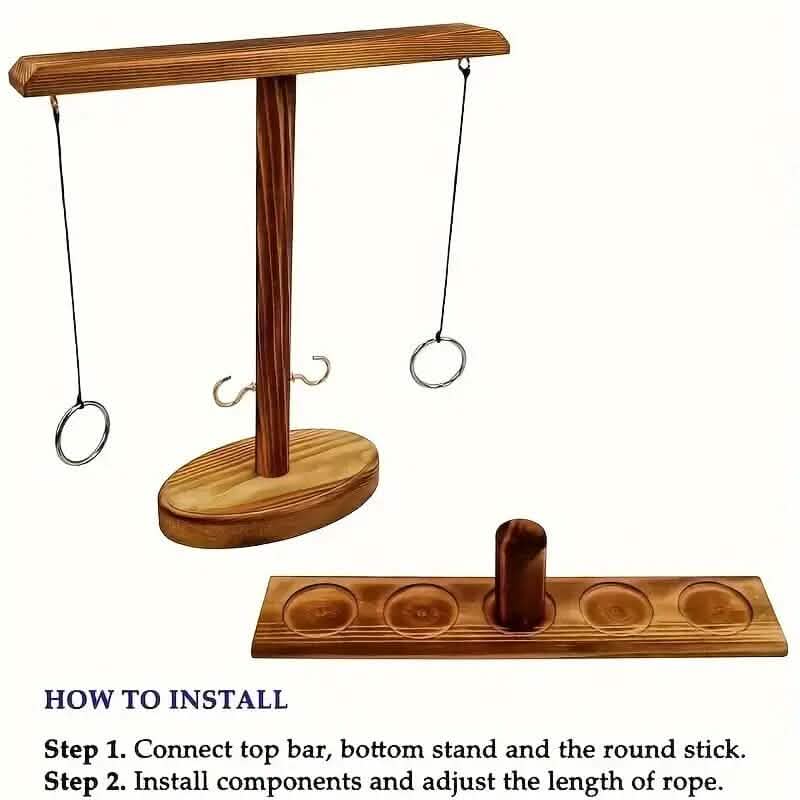 Ultimate Wooden Ring Toss Hook and Ring Indoor Combat Game DailySale