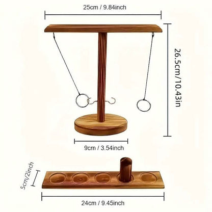 Ultimate Wooden Ring Toss Hook and Ring Indoor Combat Game DailySale